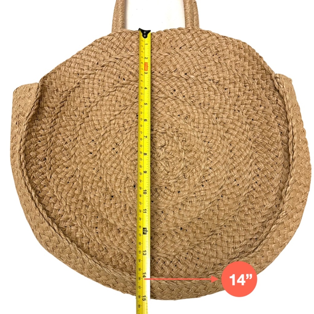 sunflower knit top XL, yellow knit top XL, round straw tote bag - Picture 2 of 12